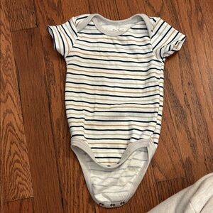 Navy Striped Baby Bodysuit